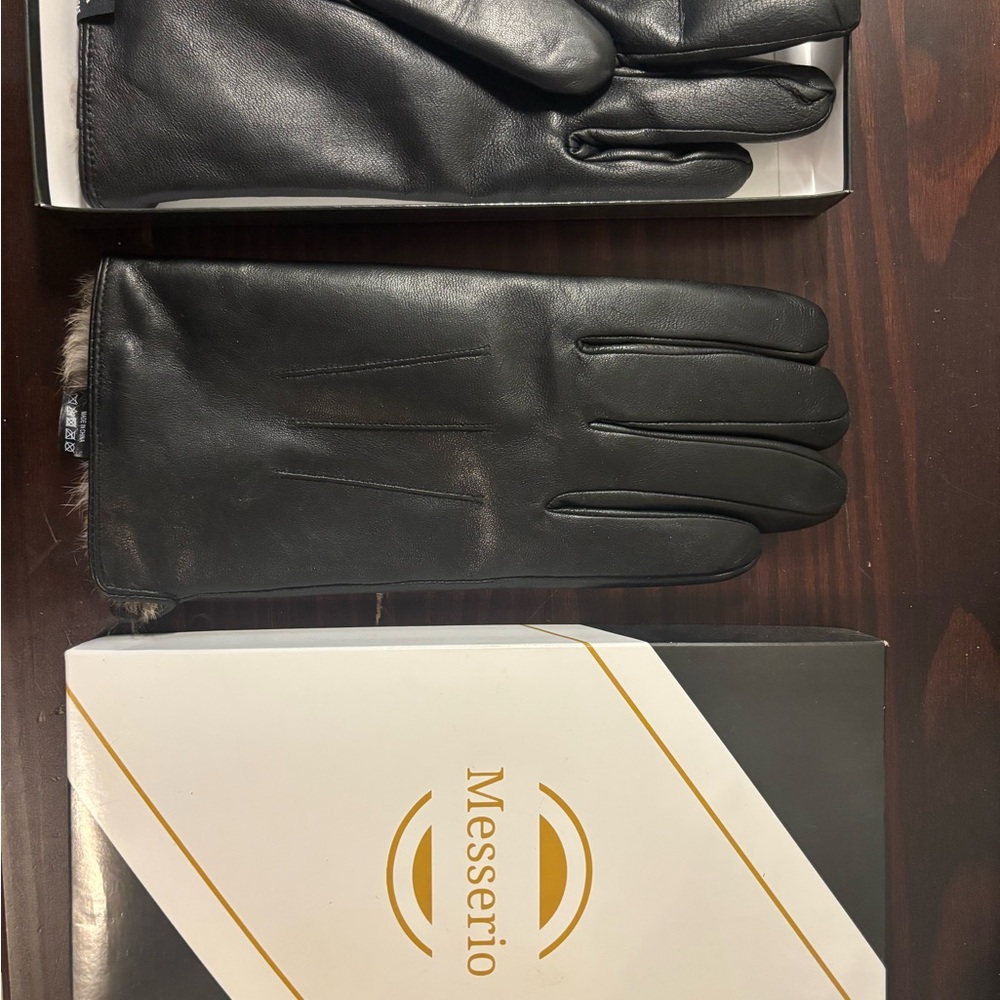 Black Leather Men's Gloves